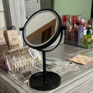 Black Rotating Vanity Mirror